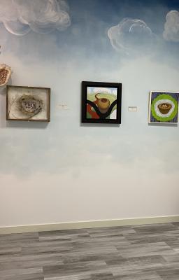 Picture of paintings displayed in the exhibition