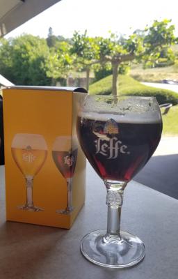 photo of Leffe beer on the Leffe museum patio