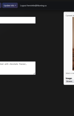 Screen shot of the edit page