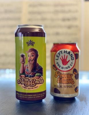 Two beer cans: nutty uncle and left hand brewing