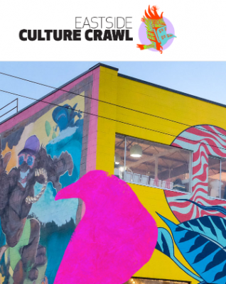 Eastside culture crawl logo and part of a mural